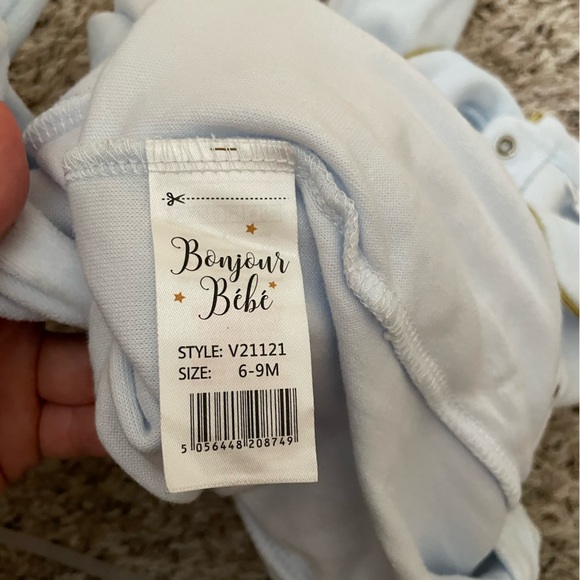 Bonjour Bebe Smoked Velure Footed Onesie Size 6-9 months - Picture 7 of 10